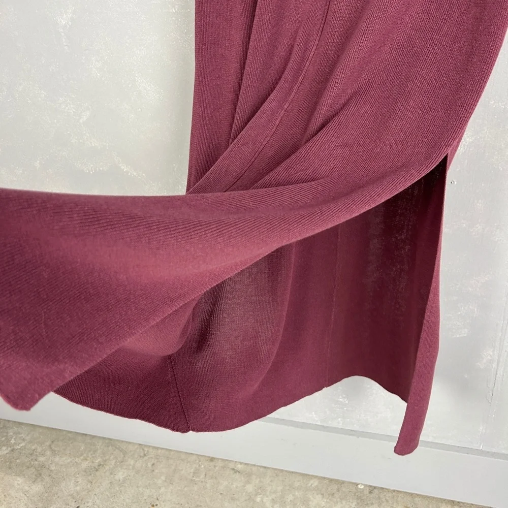 Free People beach size L sleeveless ribbed maxi dress pink side slit crewneck - Picture 4 of 10